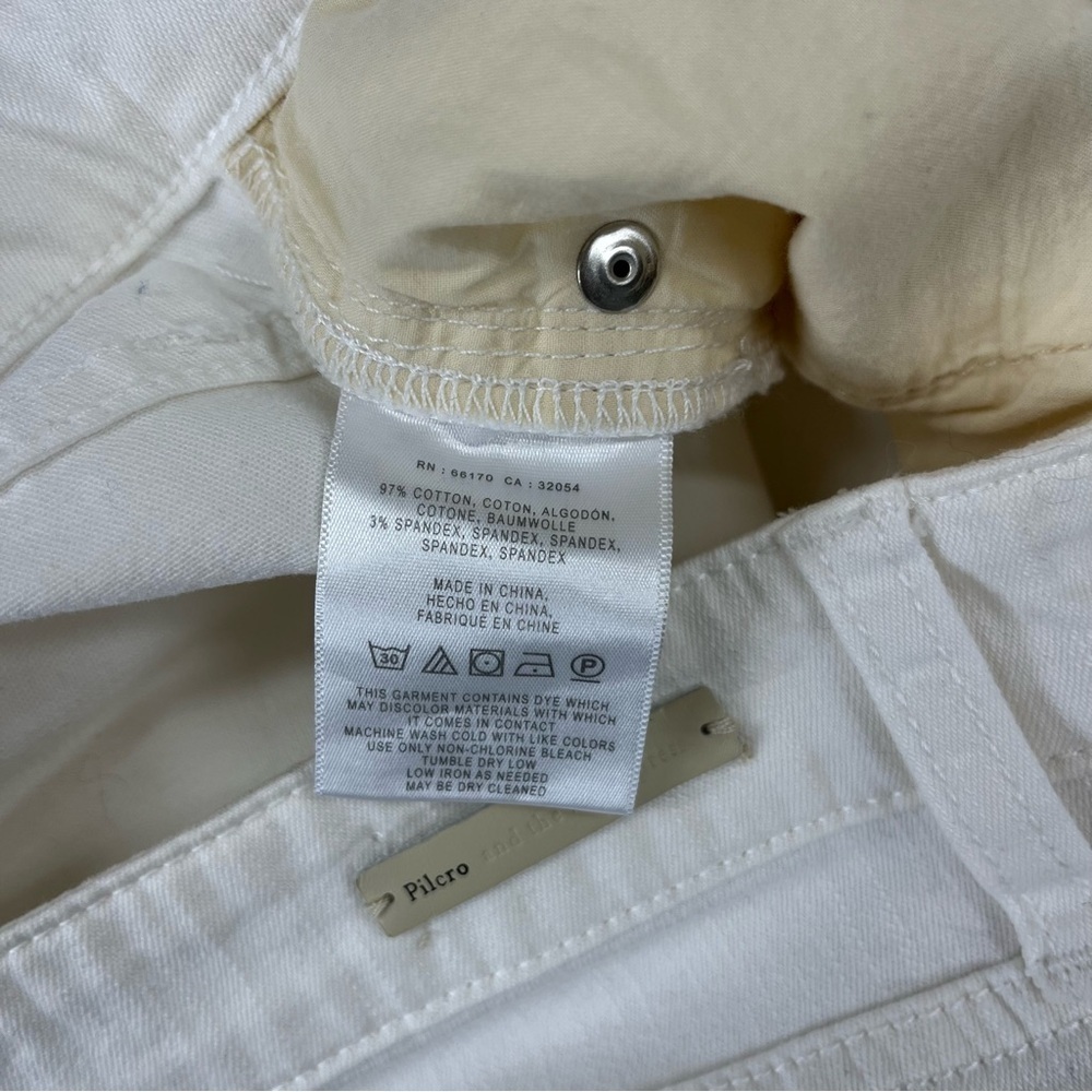 Anthropologie Pilcro Mid Rise White Raw Hem Denim Size 28 - Picture 5 of 6